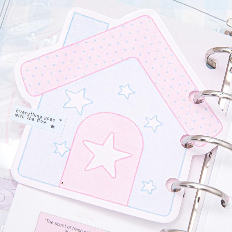 80 Sheets Cute Sweet House Sticky Notes Korean Ins Message Paper Journal DIY Base Material Memo Pad School Stationery