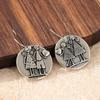 1 Pair of Creative Vintage Silvery Plated Lovers Sister Dangle Earrings Women's  Exquisite Festival Pendant Jewelry Gifts