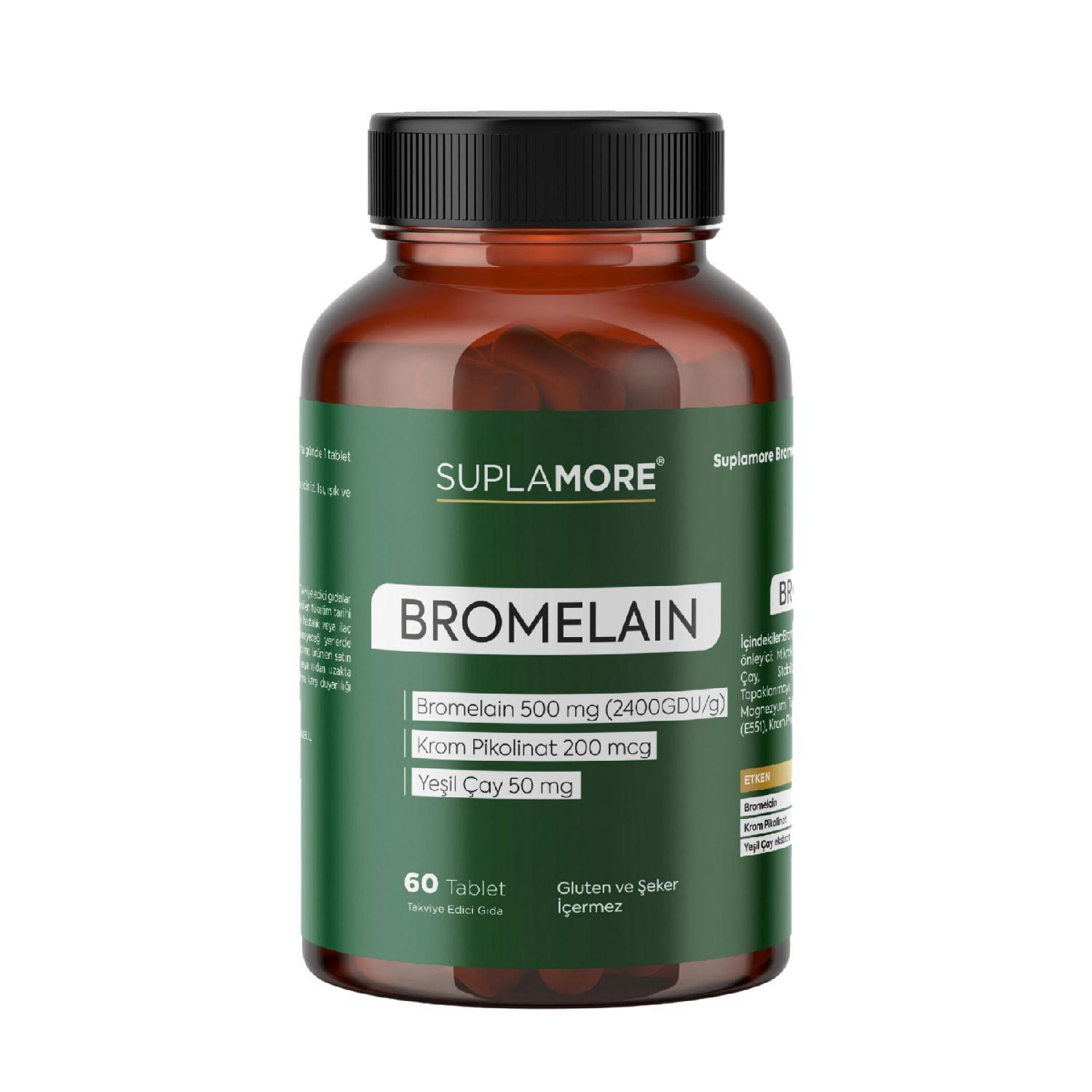 

Bromelain 500 Mg Chrome Picolinate Green Tea 60 Tablets