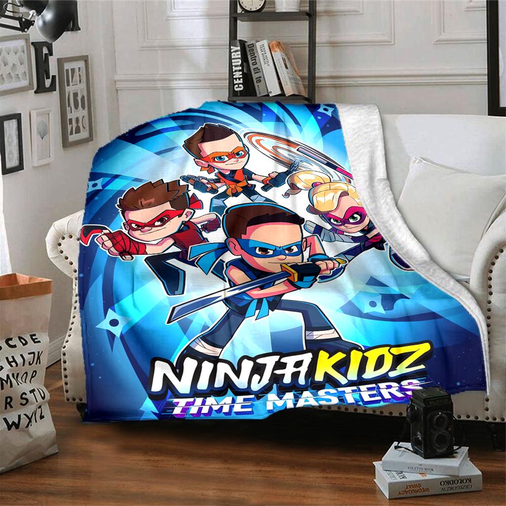 Ninja Kidz Theme Printed Blanket - Perfect for Couch, Bed, Travel & Outdoor Use | Machine Washable, Cozy & Durable.
