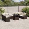 VidaXL Garden Furniture Set and Cushions 11 Pcs Brown Braided Resin 3267523