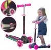 Three-wheeled Scooter EVO Adjustable with Luminous Wheels Pink