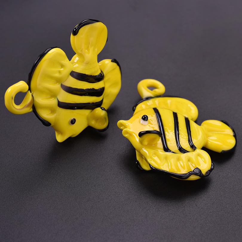 2pcs/Lot Fashion Ocean Animal Glass Tropical Fish Charms For Jewelry Making Earrings Necklace Pendant DIY Sea Clownfish Pendants