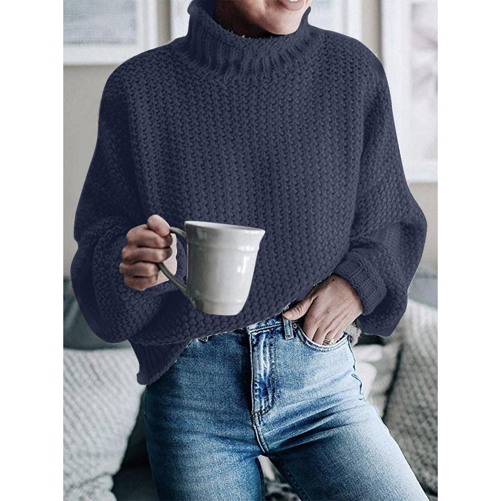 Womens Off The Shoulder Sweater Casual   Knitted Loose Long Sleeve Pullover