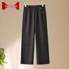 Mid-Aged Women's Elastic Waist Straight-Leg Pants
