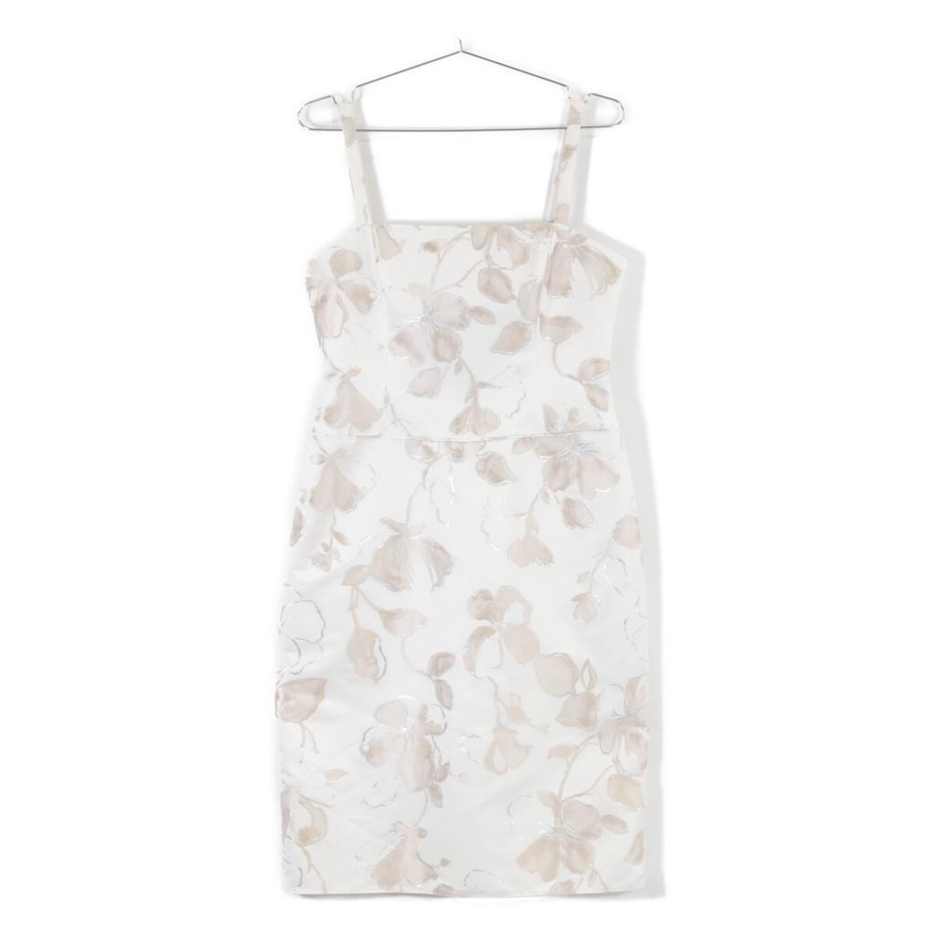 Armani Collezioni [/Domestic Regular] Flower Print Sleeveless Top Dress 42 White / SilverUsed