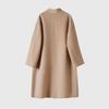 2025 Women's Mid-Length Wool Coat with Stand-Up Collar - Double-Faced Cashmere for Autumn/Winter