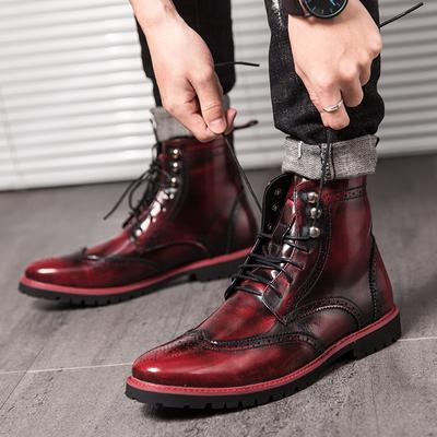 Trendy Men's Boots Autumn and Winter New High-top Fashion Men's Shoes British Retro Casual Business Men's Boots