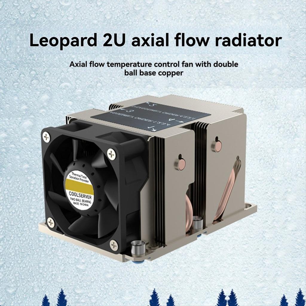 LGA3647-2U-R83 Cooler 240W for Lga 3647 Narrow Type Radiator 2u Heat Sink 4 Heat Pipe Side Blow Cooling Fan
