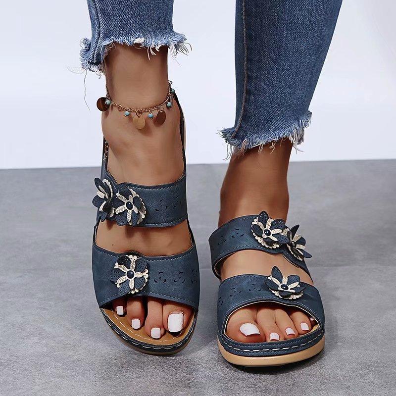 Sandalias de Mujer Nuevos Zapatos de Verano Mujer Plus Size 44 Tacones  Sandalias Para Cuñas Chaussure Femme Flor Casual Vintage Wedge Heel comprar  a buen precio — entrega gratuita, reseñas reales con