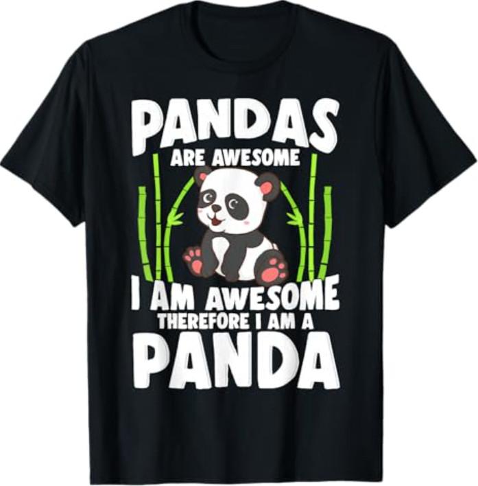 Panda Shirt Cute Panda Tshirt Pandas are Awesome Panda Bear T-Shirt S разноцветный