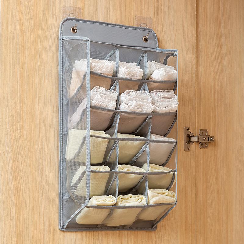 

Underpants Hanging Organizer Oxford Cloth Panties Storage Bag for Wardrobe Grey