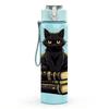 1PC Black Cat Stacked Book Art Print 750ml Color Plastic Sports Water Bottle Leakproof Flip Straw Lid Suitable for Sports Office Home Use