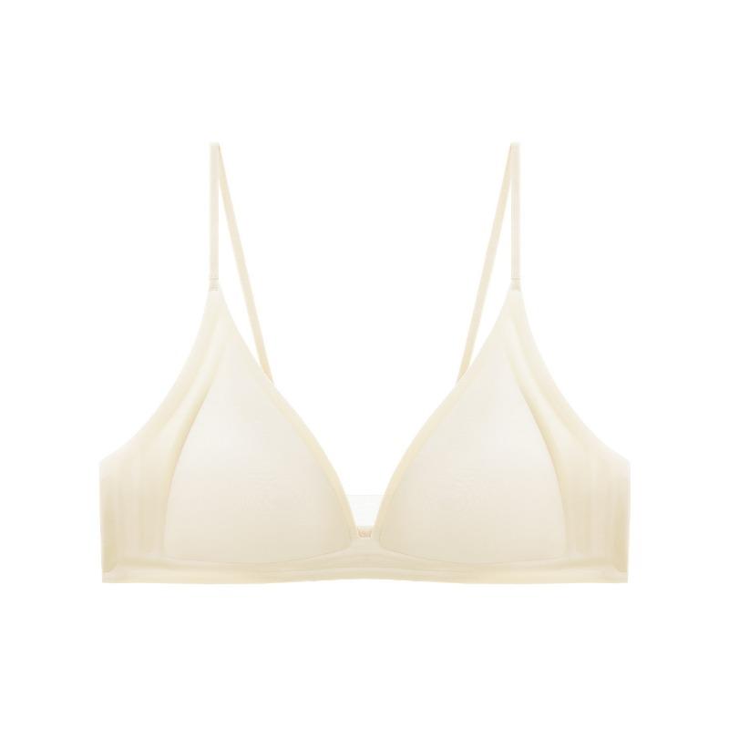 Women Invisible Seamless French Deep V Triangle Wireless Thin Strap Push Up Bra For Small Breast