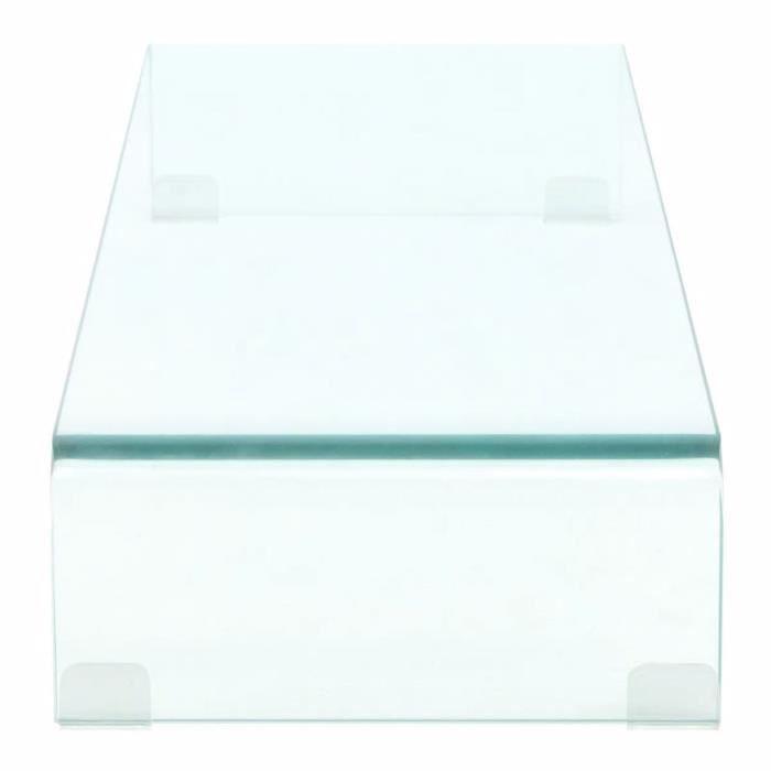 VidaXL Meuble TV / pour moniteur 90 x 30 x 13 cm Verre Transparent