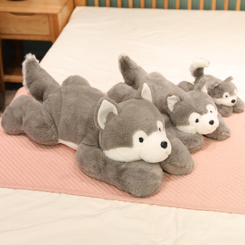 Super Soft Big Lying White Polar Bear Toy Stuffed Animals Doll Cushion Dinosaur Pig Husky Dog Throw Pillow Hug Cuddly Plushies