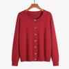 Women's Round Neck Knit Cardigan - Autumn Lightweight Short Coat, Casual Style
