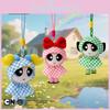 The Powerpuff Girls Plush Keychain With Checkerboard Pattern For Backpack Decor And Gifts