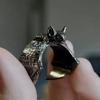 Halloween Bat Ring Adjustable Gothic Vintage Design Open Finger Ring Unisex for Cosplay Parties Punk Style  Jewelry Gift