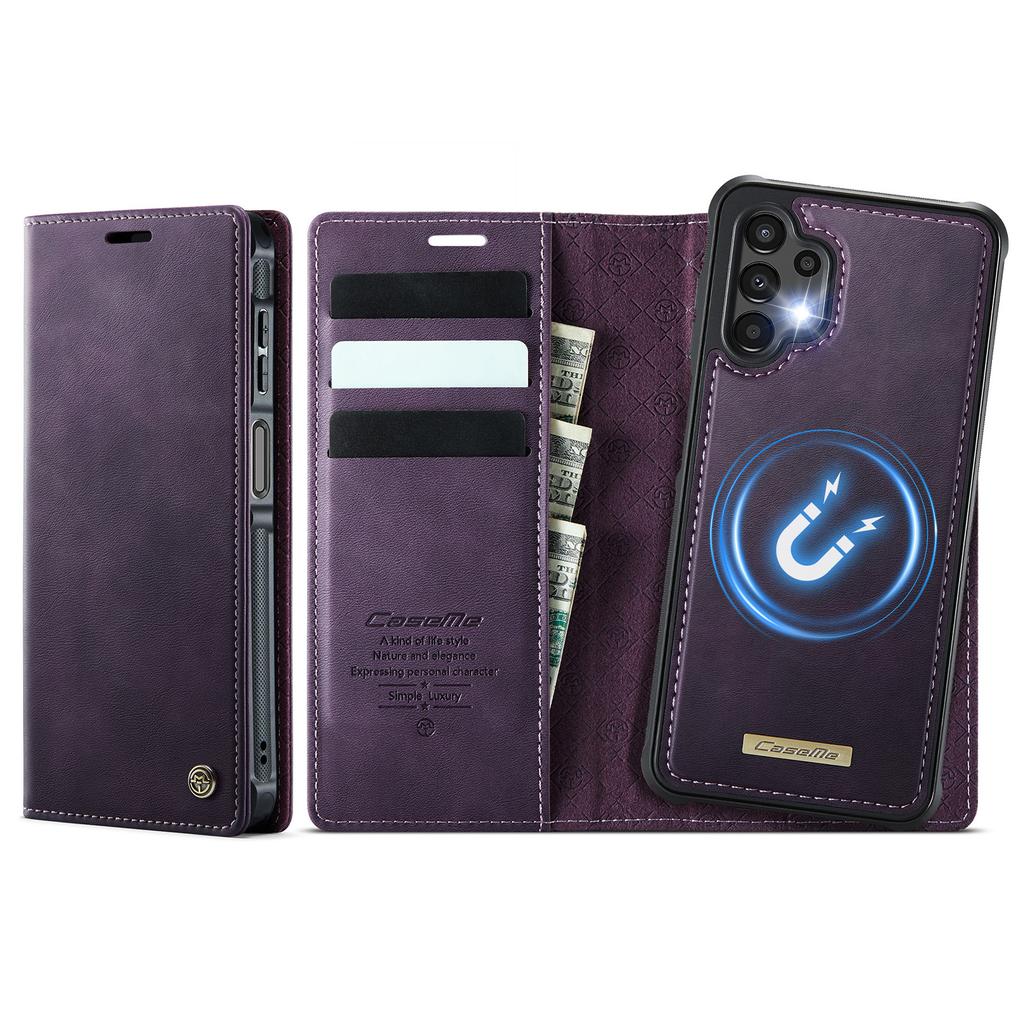 For Samsung Galaxy A13 5G/Galaxy A04s 5G/Galaxy A13 4G Magnetic Case RFID Blocking Detachable Wallet Leather Phone Cover