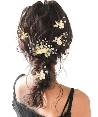 Baramoly Hair Hair Popular for and Perfect for and and Entrance Pearl and Flower Ornament, Accessory, Adults, Coming-of-Age Ceremonies, Weddings,