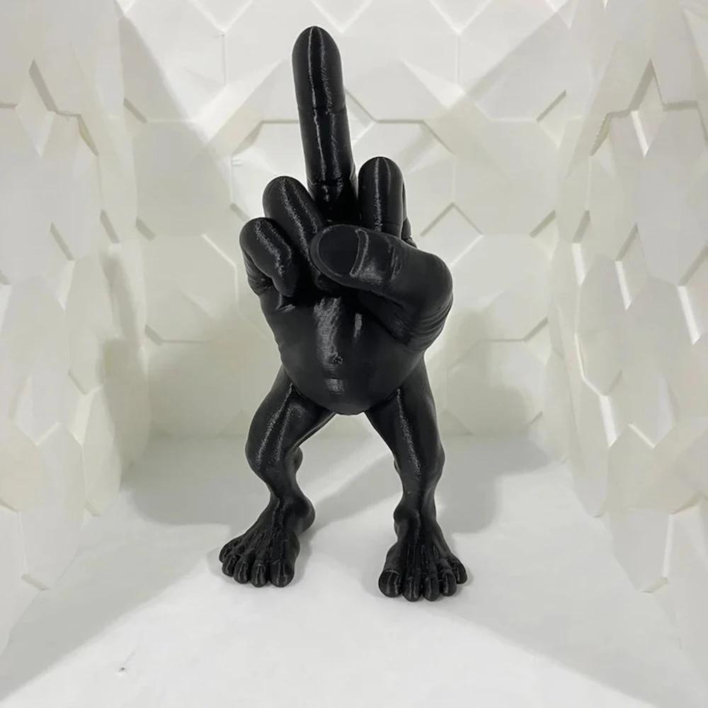 Desktop Creative Ornaments Middle Finger Figure with Legs Resin Funny Desk Fingers and Toes Combined Funny Gift for Friends