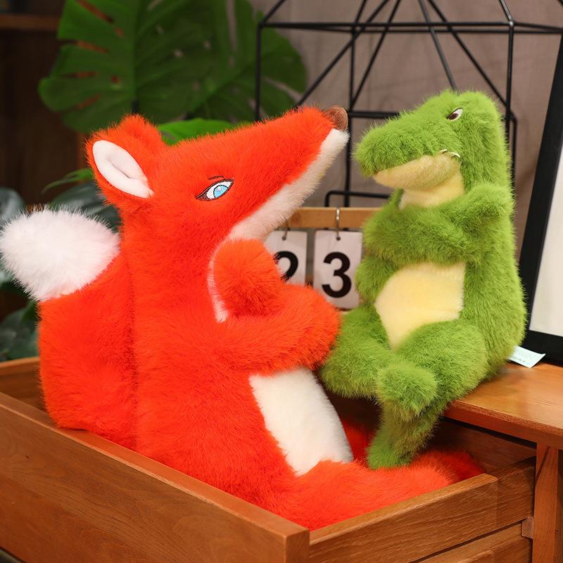 Confidence Series Plush Fox Wolf Crocodile Cartoon Cute Doll Super Soft Animal Toys Bed Room Decor Christmas Presents for Boys