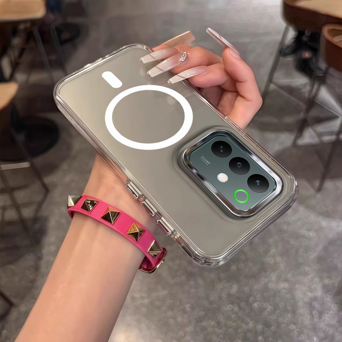 MagSafe Compatible Clear Shockproof Phone Case with Magnetic Ring for HUAWEI Nova Y91 Y72 HUAWEI Nova Y91 белый