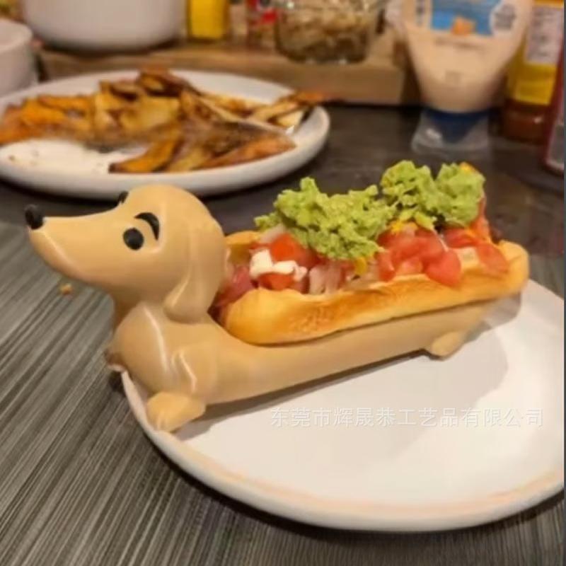 1PC Funny Hot Dogs Sushi Serving Tray Cute Shape Sandwich Dog Meal Plate Dachshund Dinner Plate Dinnerplate for Home Decor