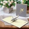 1PC Civil Aviation Red Style 3D Paper Foldable Airplane Shape Greeting Cards Christmas NewYear Birthday Invitation Gift Card ZYF