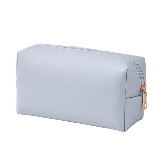 

Portable Cosmetic Bag Stylish Zippered Makeup Pouch Travel Toiletry Organizer for Women Lipstick Makeup Brushes Size#Small синий