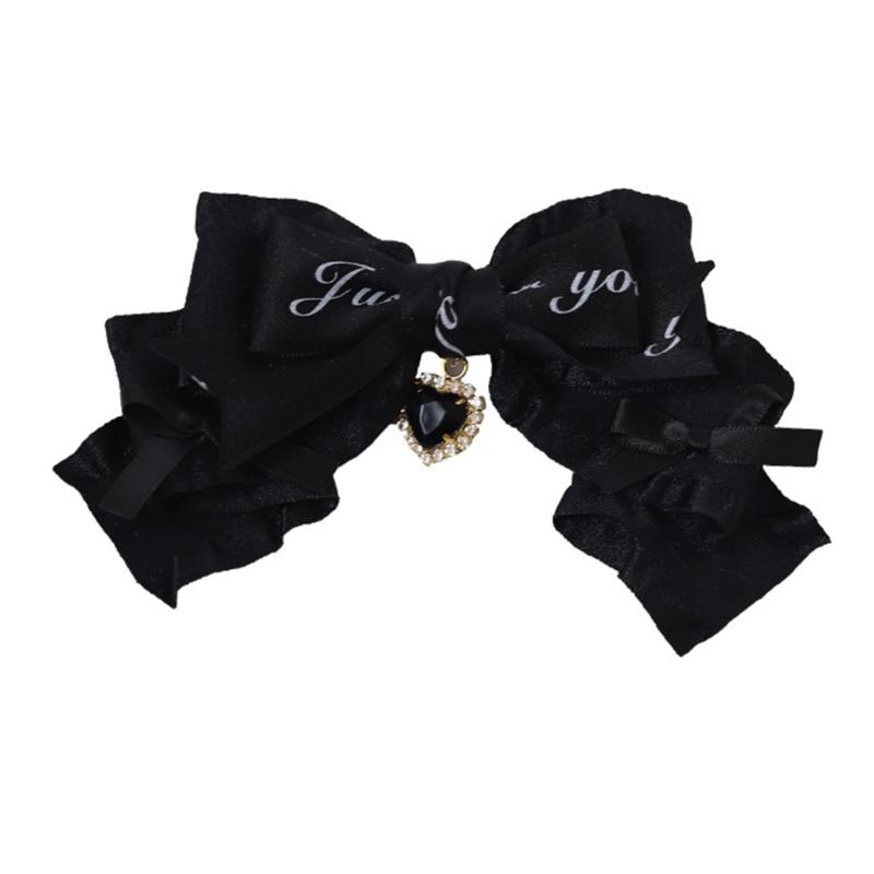

Large Bowknot Side Clip Teenagers Girl Y2K Hair Styling Clip Cool Girl Headdress 1 чорний