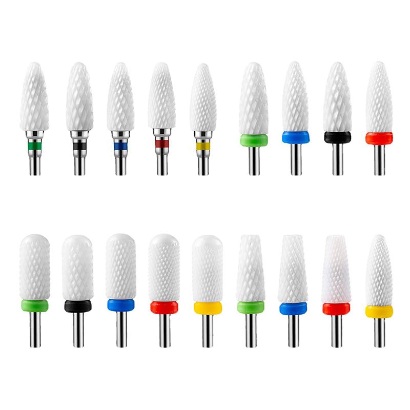 Nail Drill Bits Flame Ceramic Cutters For Manicure Electric Pedicure Nail Bits Gel Polish Remover Files Burr Nail Accessories