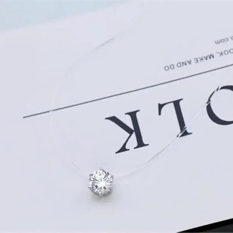 

Прозрачная невидимая леска с цирконом, жемчужный чокер, женские винтажные трендовые элегантные свадебные подарочные ожерелья