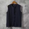 Men's Retro Chinese Linen Tang Vest - Loose Fit Sleeveless Waistcoat