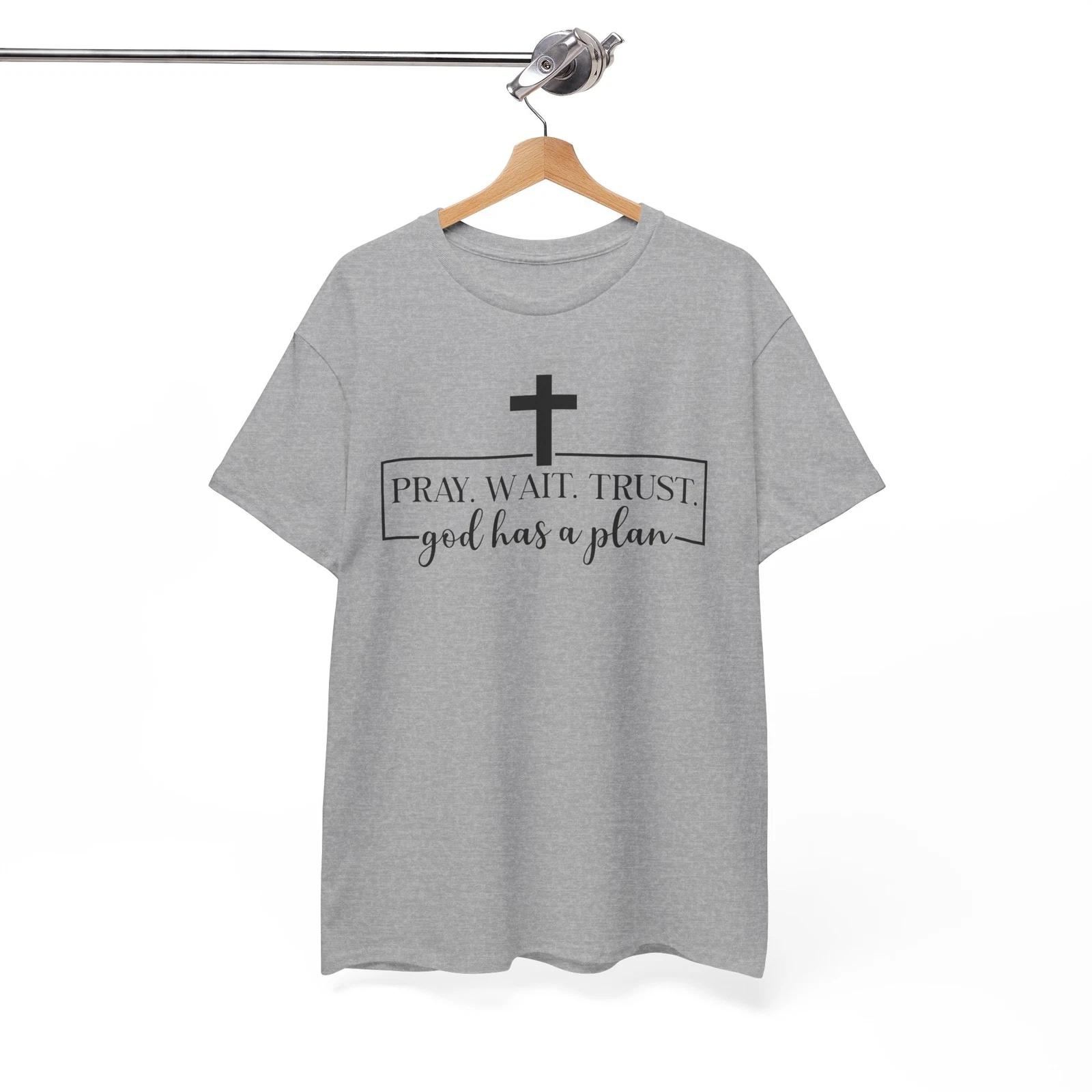 Worship Jesus T-Shirt | Pray. wait trust god has a plan Tee | Gospel Music Shirt M