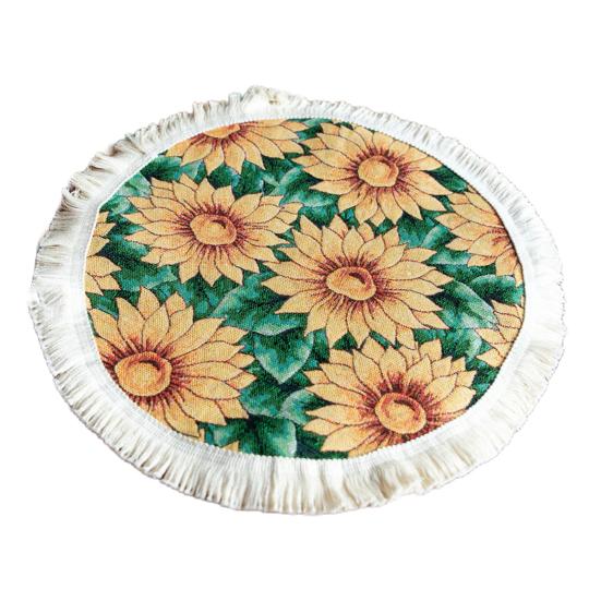 Quaste Tischset Pastoralen Stil Blume Ölgemälde Ästhetische Runde Form Parteien Hochzeiten Bankette