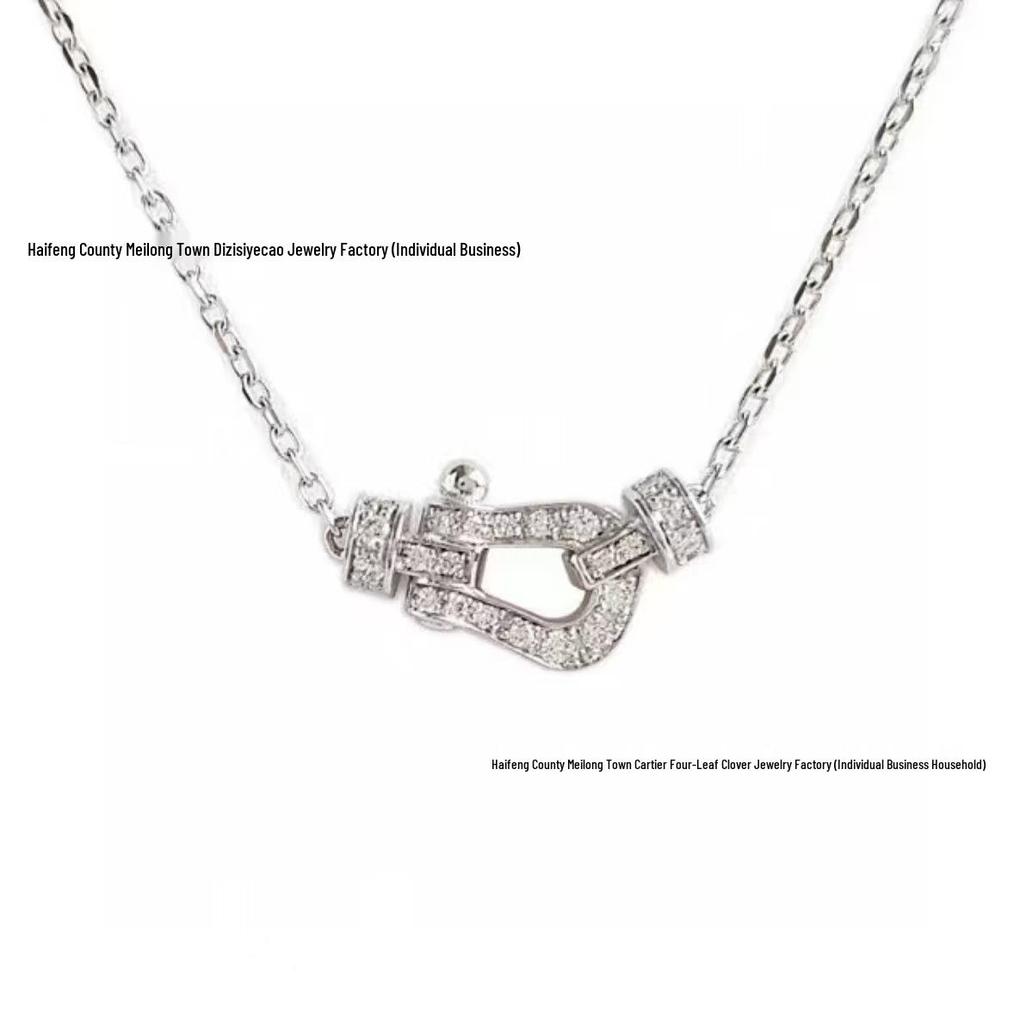 Fred 18K Gold Horsebit Diamant Anhänger Schlüsselbein Kette