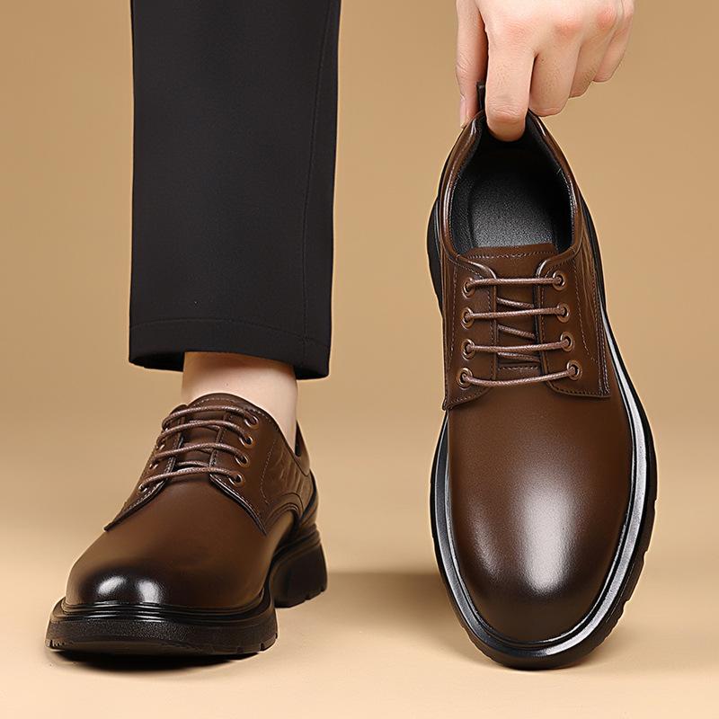 Fashion Men's Business Formal Thick-soled Lace-up Commuter Work Shoes 2025 Autumn New Designer British-style Wedding Shoes for The Groom