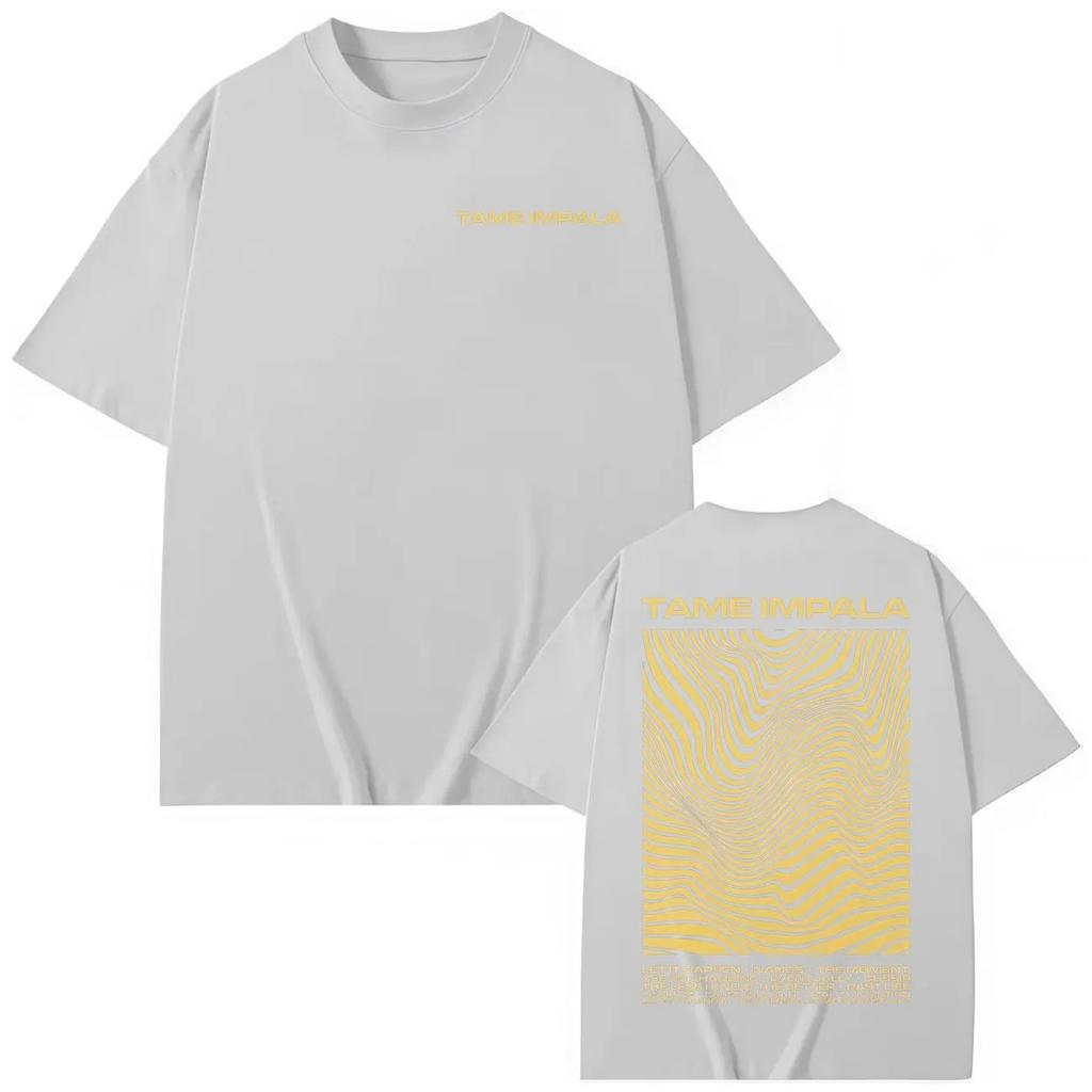 Tame Impala Rock Band Merch TShirt HighQuality Oversized Cotton Short Sleeve Unisex Summer Casual Fashion Streetwear Tshirt