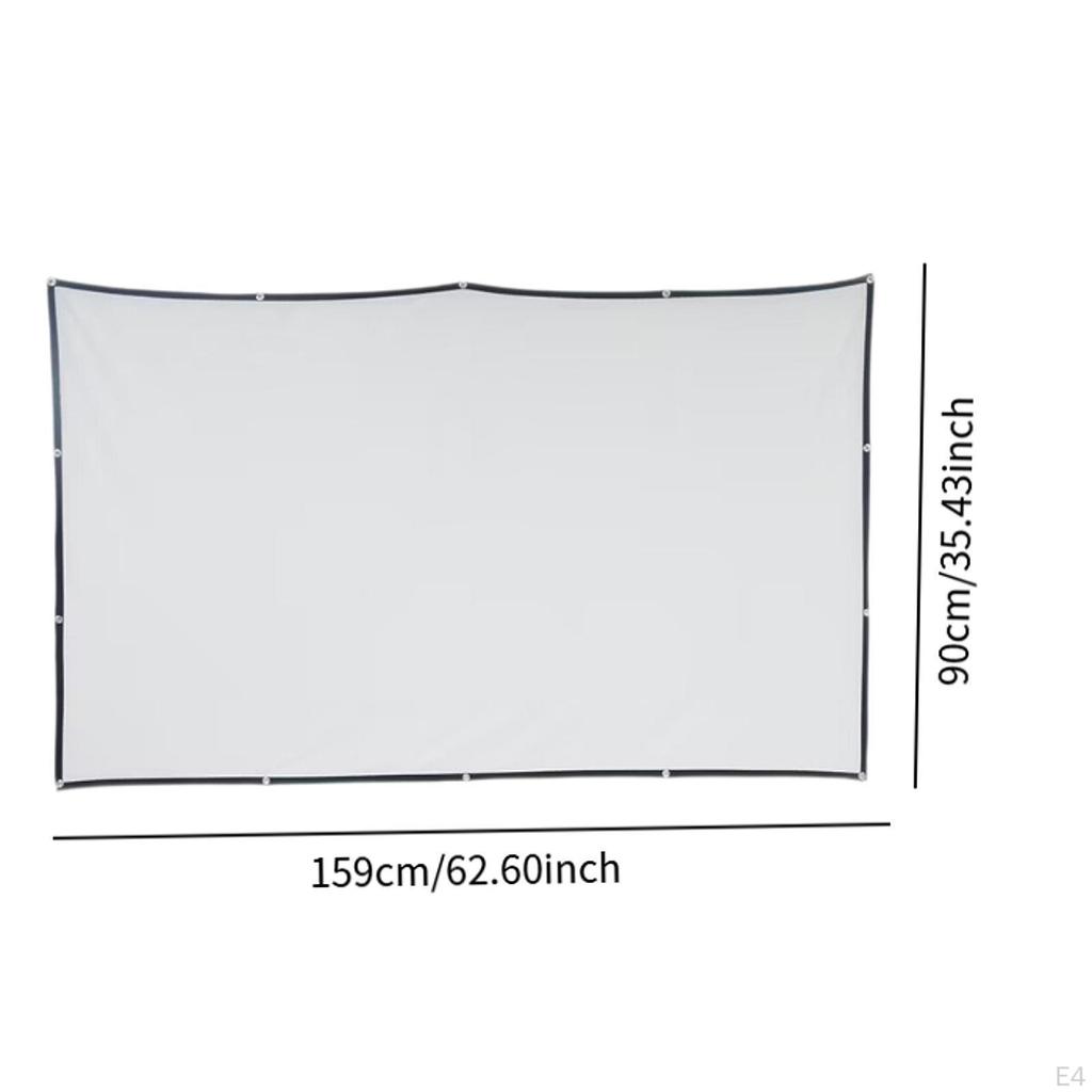 16:9 Foldable Projection Screen Double Sided Accessories Compact with Hooks Portable for Home