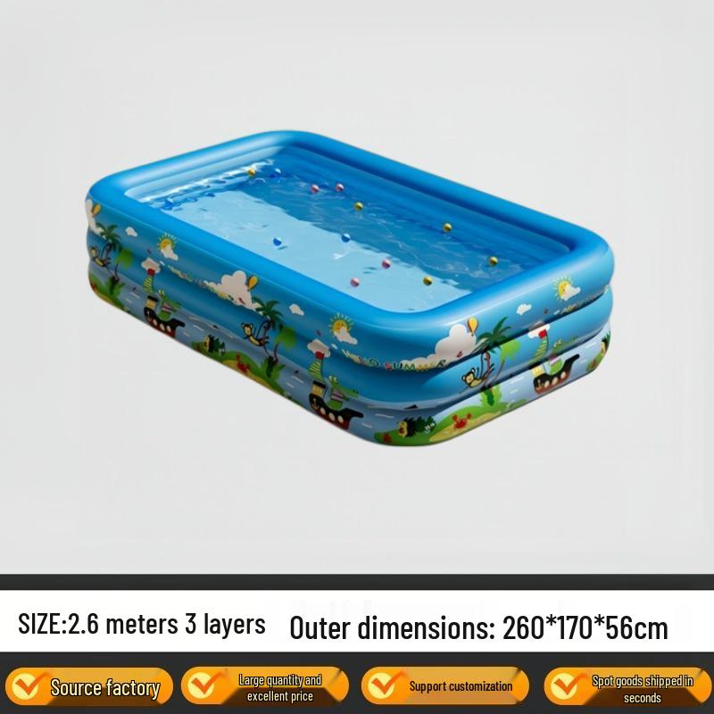 Extra-Large Foldable Inflatable Swimming Pool for Kids and Adults, Outdoor Home Use
