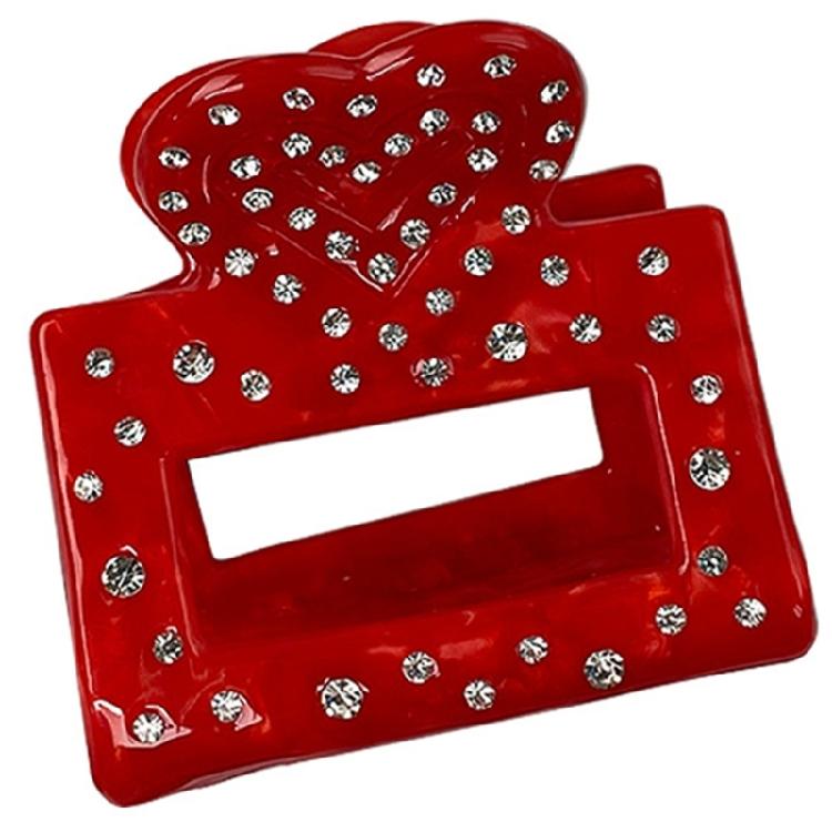Fashion Hair Claw Clip Love Heart Acetate Acid Jaw Clip Strong Hold Hair Clamp