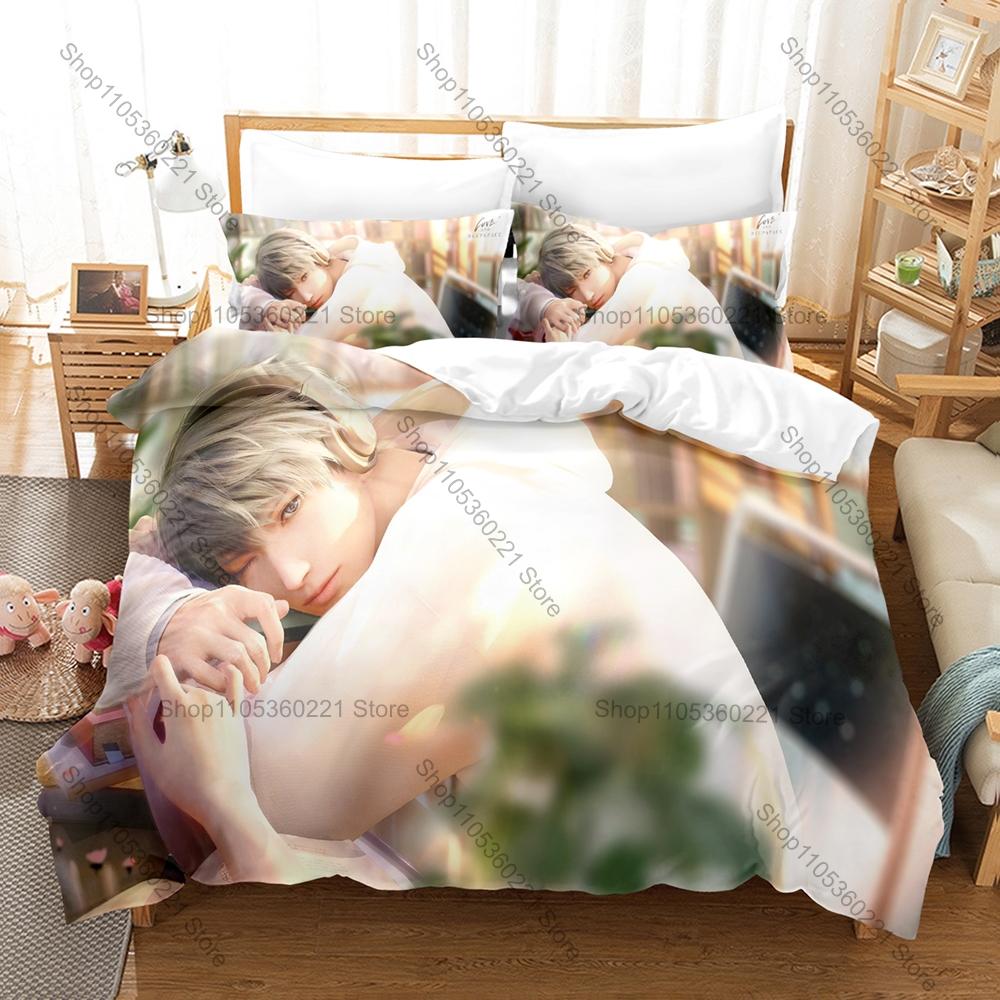 Dreamy Love and Deepspace Linkon City Lemuria Interstellar Character Collage Poster Duvet Cover Set For Otome Game Collectors