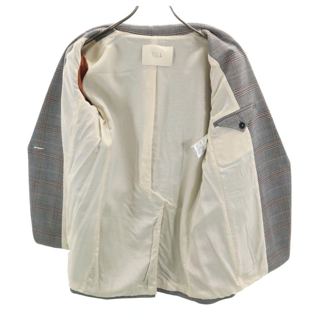 TELA made in Italy Check Pattern Jacket S gray Women Used