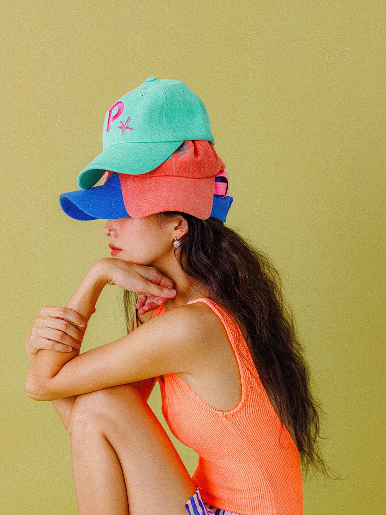Peuswike Washed Logo Ball Cap_ Orange Red