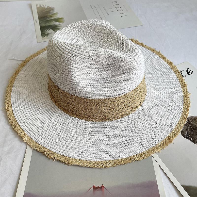 Cappello Panama a Frange Cappelli a Tesa Larga da Sole per Donna Paglia Fedora Cappello da Spiaggia Cappello di Paglia Arrotolabile a Tesa Larga Cappello da Sole per il Kentucky Derby