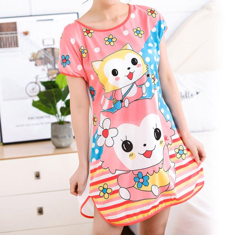 Cartoon Animals Milk Wire Women's Nightdresses Sleepshirt Sleepwear Nightshirt Cartoon Animals Milk Wire Women's Nightdresses Sleepshirt Sleepwear Nightshirt