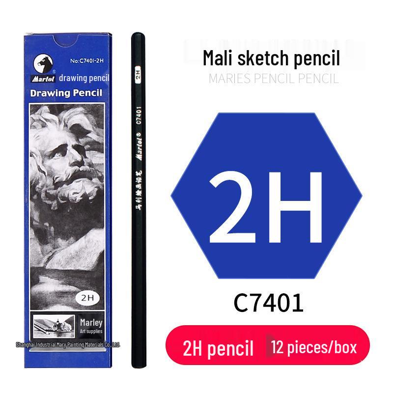 Mali Student Sketching & Drawing Pencil Set: Includes 2B, 4B, 14B soft, medium, hard, and charcoal pencils ideal for art exams.