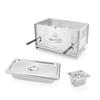 Portable Outdoor Stainless Steel Firewood Charcoal Stove Multifunctional BBQ Oven Removable Camping Cooking Grill Ultrastrong